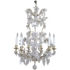 Vintage French Gilt Bronze and Crystal Chandelier
