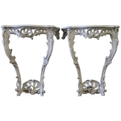 Painted and Carved Louis XV Style Wall Console