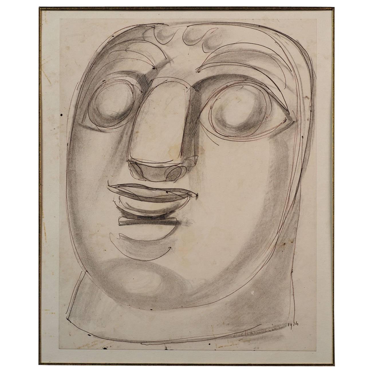 Henri De Waroquier 'Mask', France, 1914 For Sale