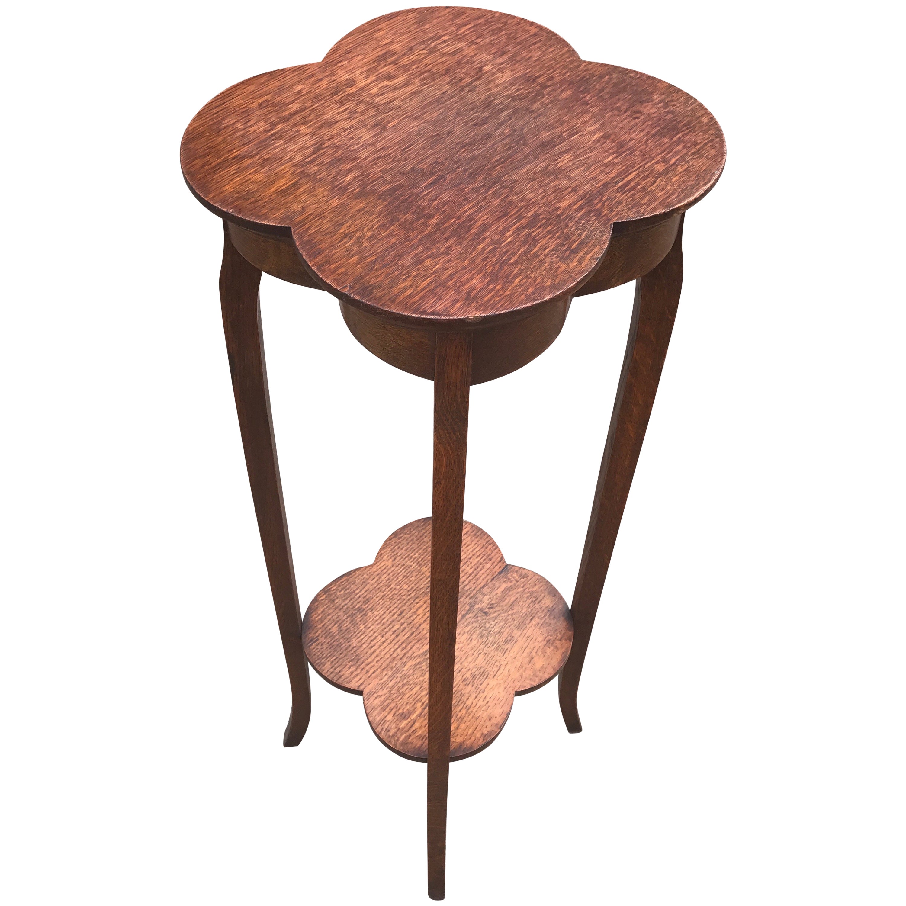 Arts And Crafts Solid Oak, Four Leaf Flower Shape Plant Arts And Crafts Solid Oak, Four Leaf Flower Shape Plant