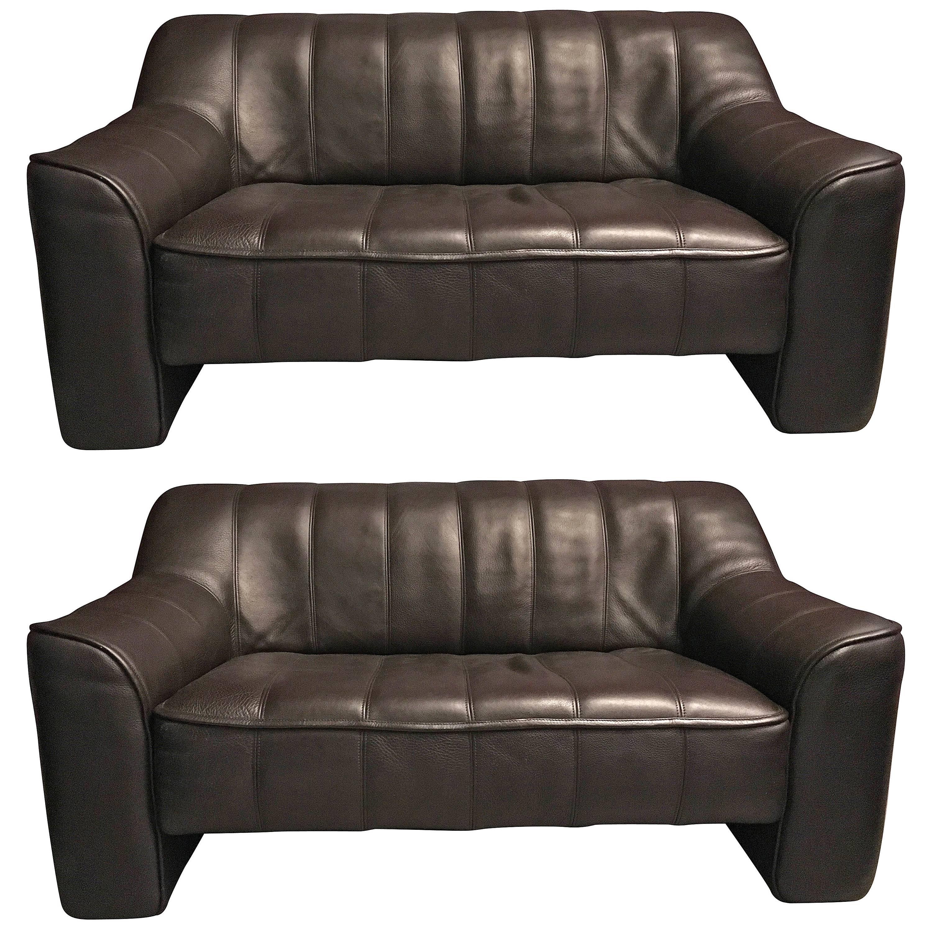 Pair of DS44 De Sede Leather Sofas