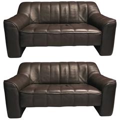 Pair of DS44 De Sede Leather Sofas 7