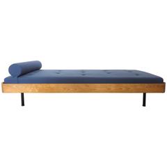 French Mid-Century Daybed in Ash and Fabric, 1950s
