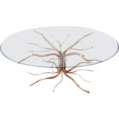 Bronze sculptural Coffee Table 1970s by Salvino Marsura
