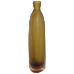 Mid-Century Paolo Venini Inciso Glass Bottle Vase, 1950s, Murano, Italy