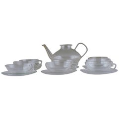 Wilhelm Wagenfeld, "Jena" Tea Set in Clear Glass