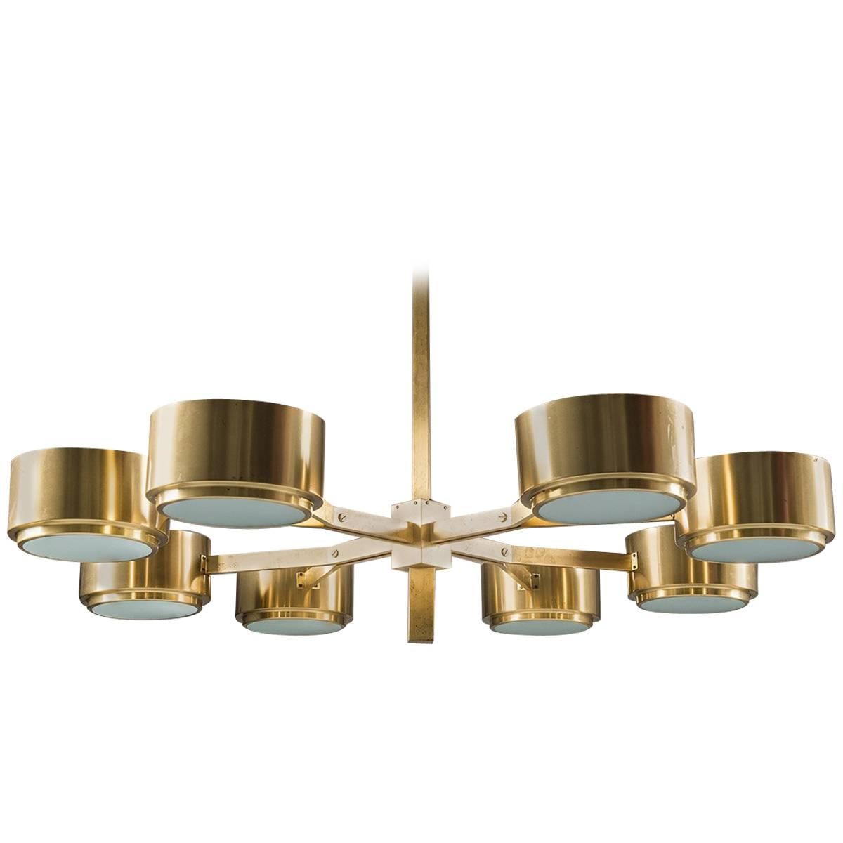 Extra Large Swedish Chandelier in Brass by Hans-Agne Jakobsson