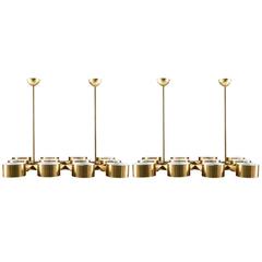 Pair of Large Swedish Chandeliers T363/12 in Brass by Hans-Agne Jakobsson