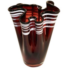 Murano Glass Fazzoletto Handkerchief Vase, 1960s