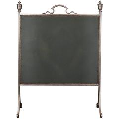 Tall Polished Wrought Fire Screen