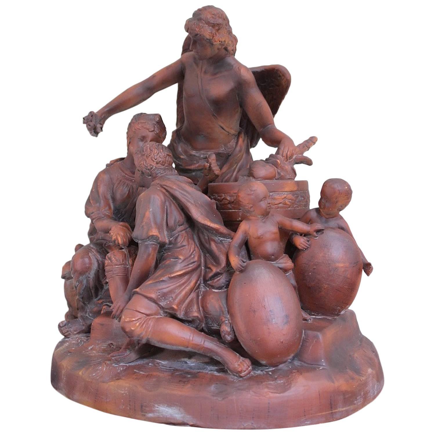 Late 19th Century Goldscheider Terracotta Group For Sale