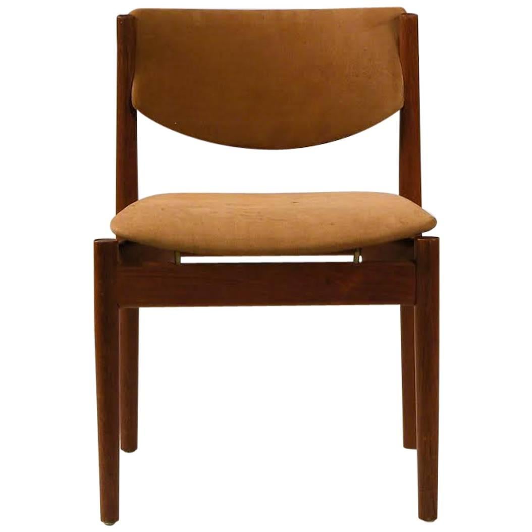 1960s Finn Juhl Model 197 Dining Chair in Teak and Brown Anilin Leather
