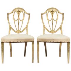 Pair Georgian White Painted Chairs