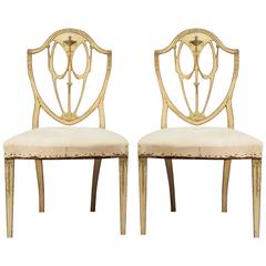 Pair Georgian White Painted Chairs