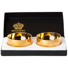 GOLD-PLATED DRINK CUPS Pierre Forssell for Skultuna  in original box