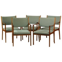 1960s Set of five Ole Wanscher PJ 412 Armchairs in Mahogany - Inc. Reupholstery