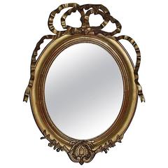 19th Century Gold Gilded Oval Mirror