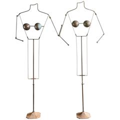 Vintage Two French Steel and Iron Mannequins