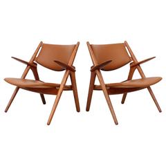 Hans Wegner Sawbuck Lounge Chairs