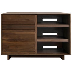 Modern 51" LP Storage Media Console Entertainment Cabinet with Drawer