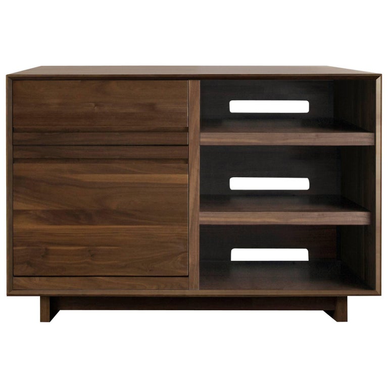 Modern 51" LP Storage Media Console Entertainment Cabinet with Drawer For  Sale at 1stDibs | media drawer storage, 51lp, lp cabinet