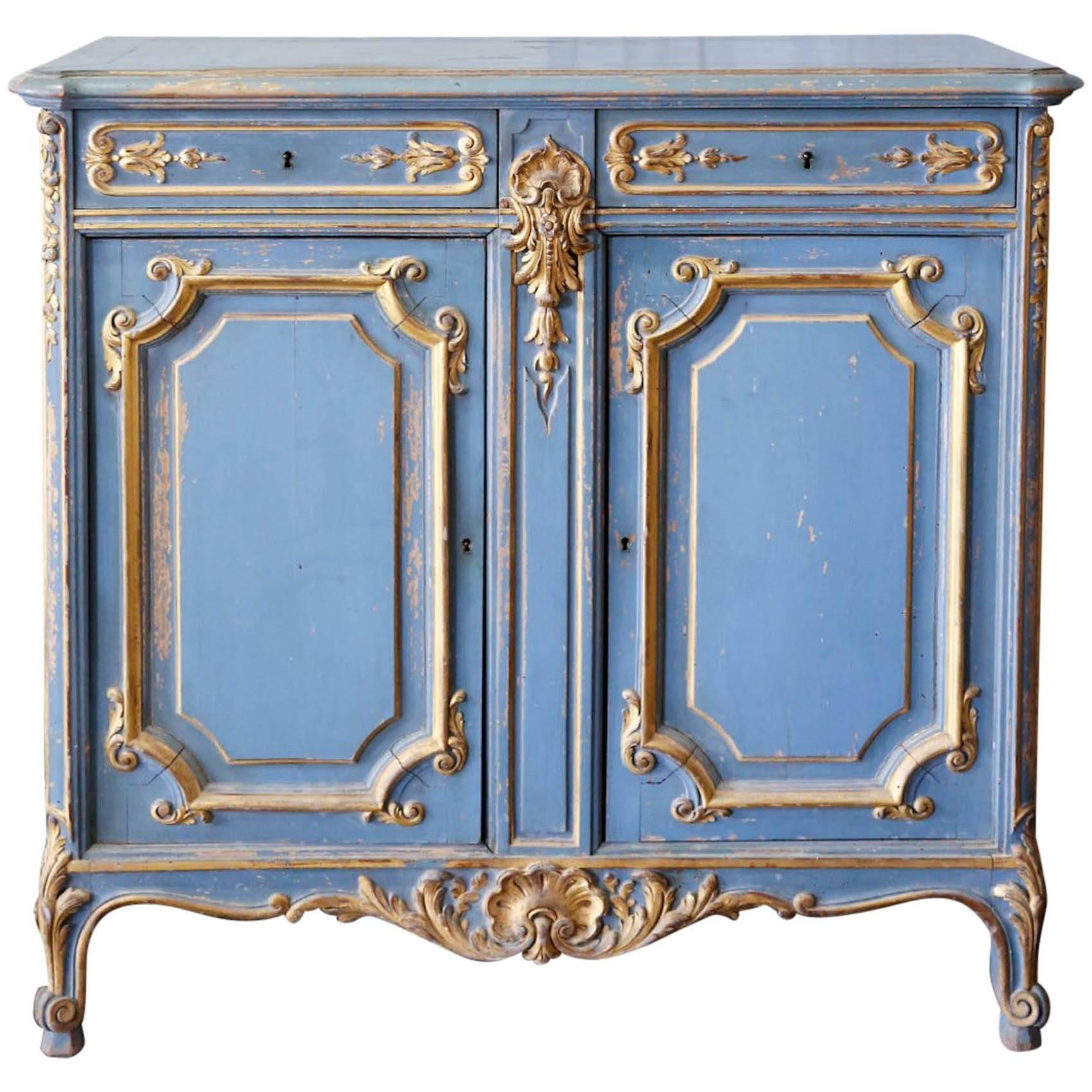 19th Century French Hand-Painted Cabinet in Louis XV Style