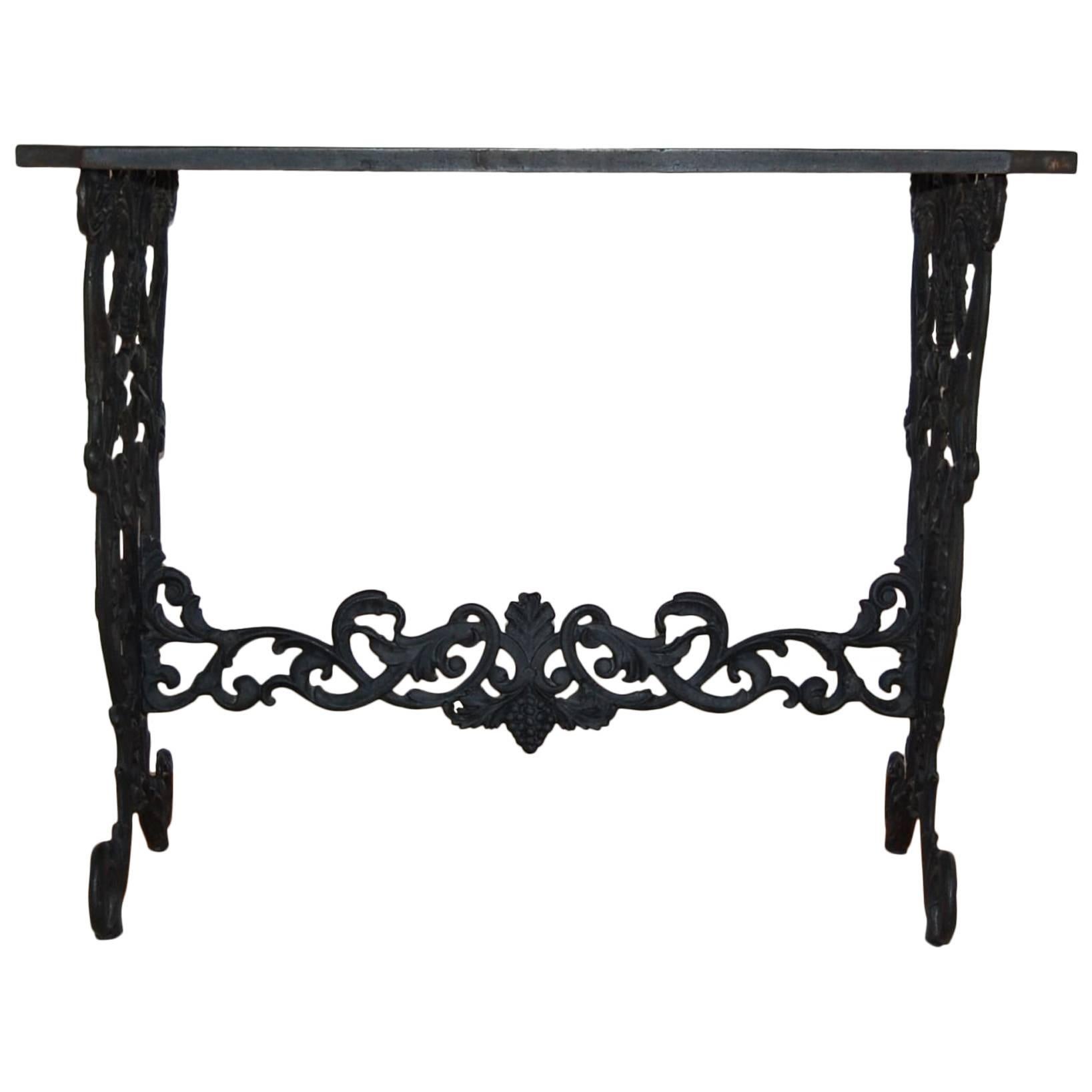 Cast Iron Table w/ Original Iron Top in the Style of Coalbrookdale, late 19th C. For Sale