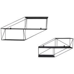 Mid-Century French Architectural Wall Shelves in Perforated Metal, 1950s 11