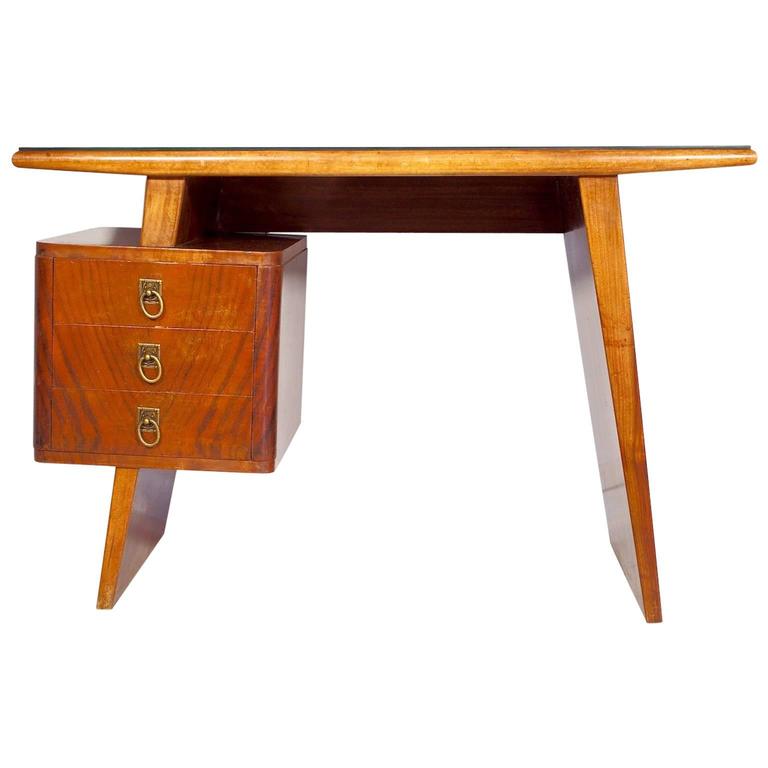 Small Italian Mahogany Writing Desk with Drawers For Sale at 1stdibs