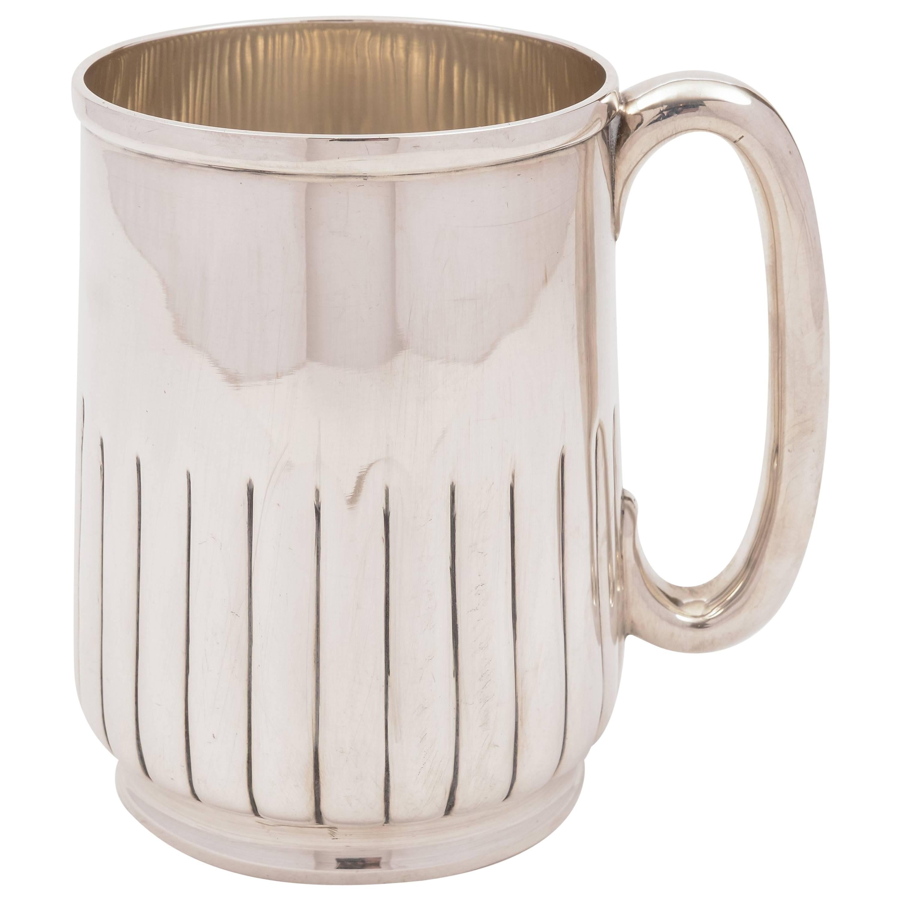 19th Century Victorian Silver Plated Pint Tankard, circa 1890 For Sale