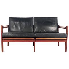 Danish Two-Seat Sofa by Illum Wikkelso for Eilersen