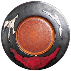 West German Pottery Plate from the 1970s by Rainer Gehrig