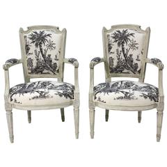 Pair of French Louis XVI Period Fauteuils or Armchairs 6