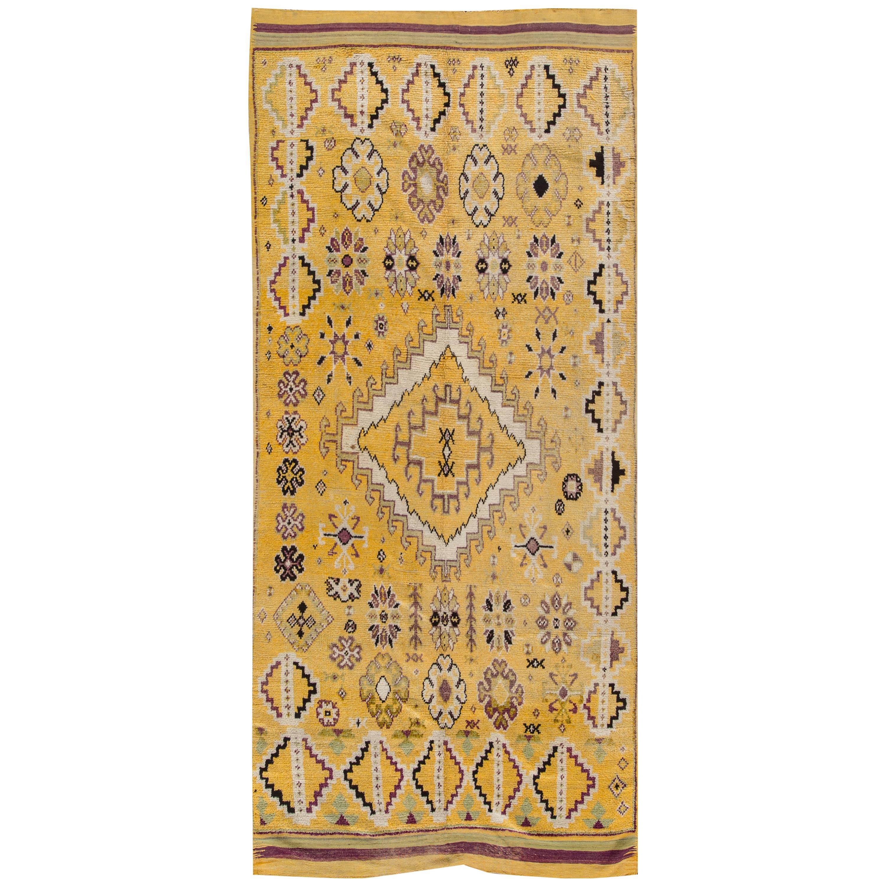 Mid--20th Century Vintage Moroccan Wool Rug For Sale