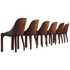 De Coene Set of Six Art Deco Chairs in Stained Oak 7