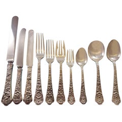 Vintage Cluny by Gorham Sterling Silver Flatware Set Dinner & Luncheon Service, 153 Pcs