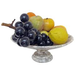 Marble Tazza with Marble and Alabaster Fruit Italian 5