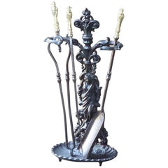 Antique 19th Century English Fireplace Tools or Fire Toolset