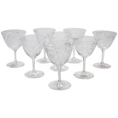20th Century Edwardian Set of Eight Wine Glasses, circa 1905