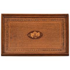 Antique 20th Century Edwardian Inlaid Oak Tray, circa 1905