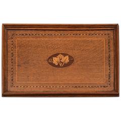 20th Century Edwardian Inlaid Oak Tray, circa 1905