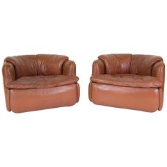 Saporiti Lounge Chairs Designed, Alberto Rosselli Model Confidential, Set of Two