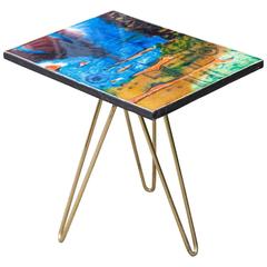 Colorful Ceramic Tripod Side Table, Italy, 1955 1