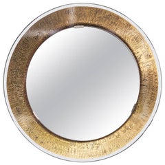 Furgieri Gold-Plated Mirror from Italy, 1960s