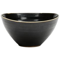 Lucie Rie and Hans Coper Studio Pottery Black Glazed Bowl