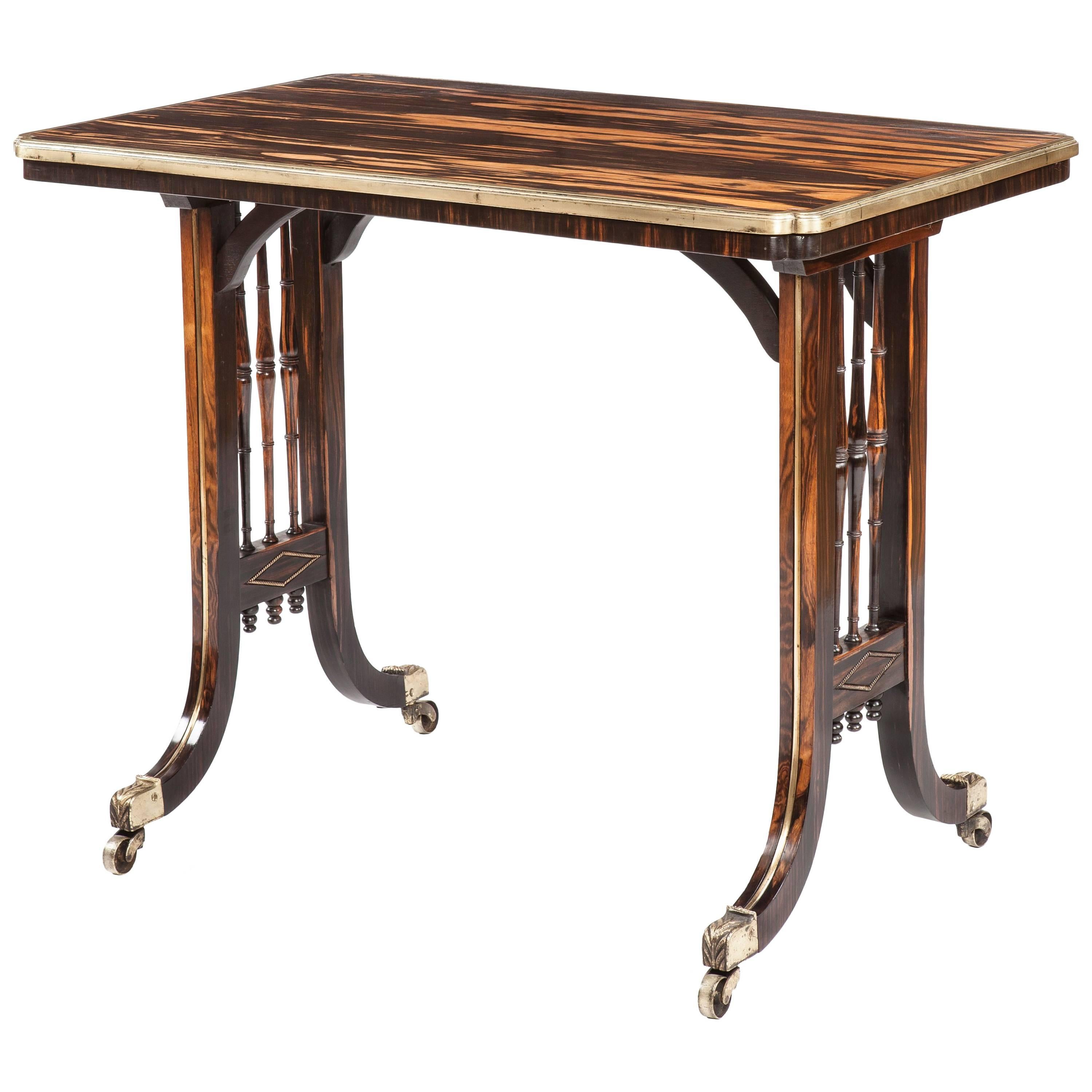 English Regency Period Coromandel and Brass Table Attributed to Gillow