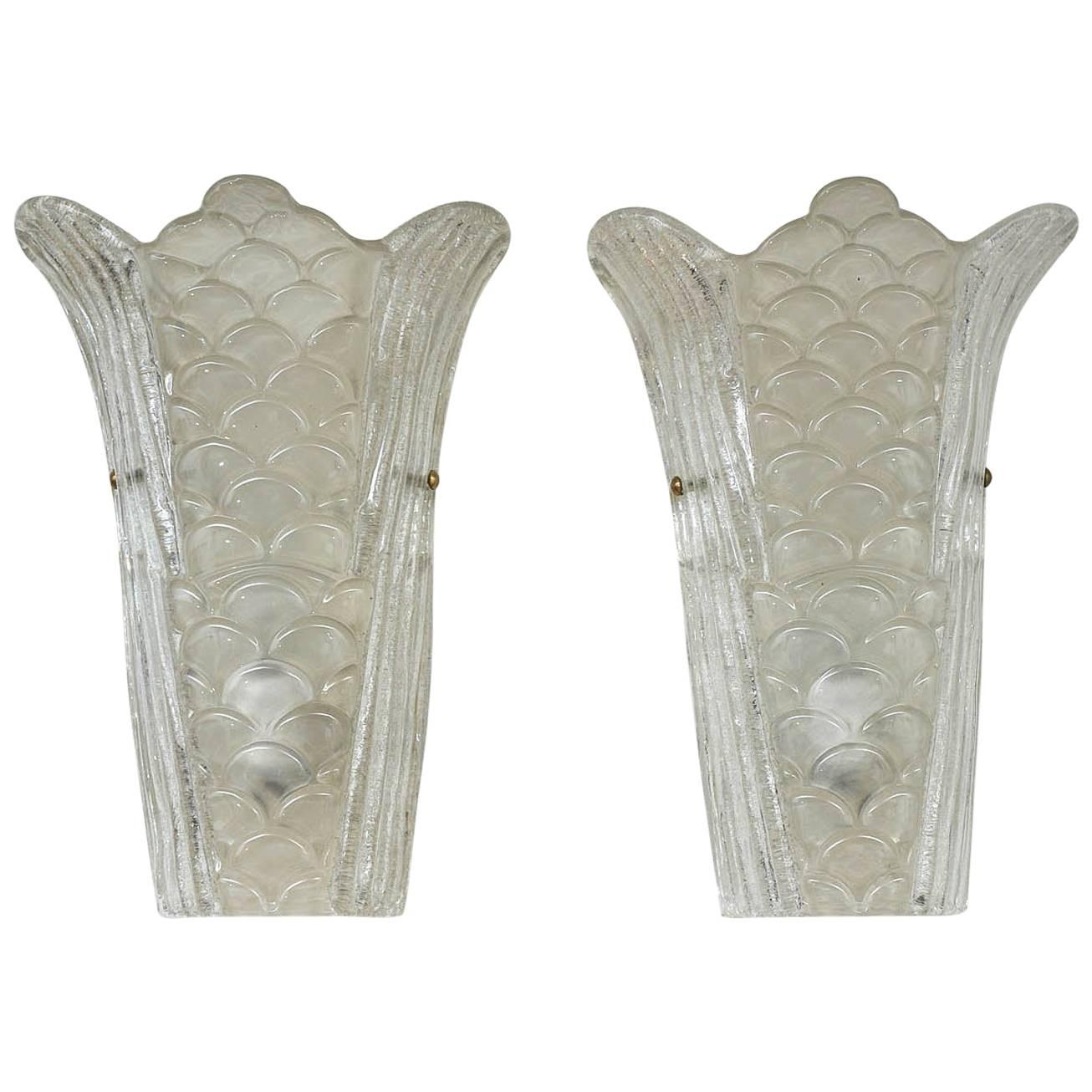 Pair of Murano Glass Wall Sconces