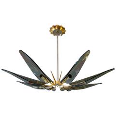 Italian Mid-Century Chandelier in the Style of Fontana Arte