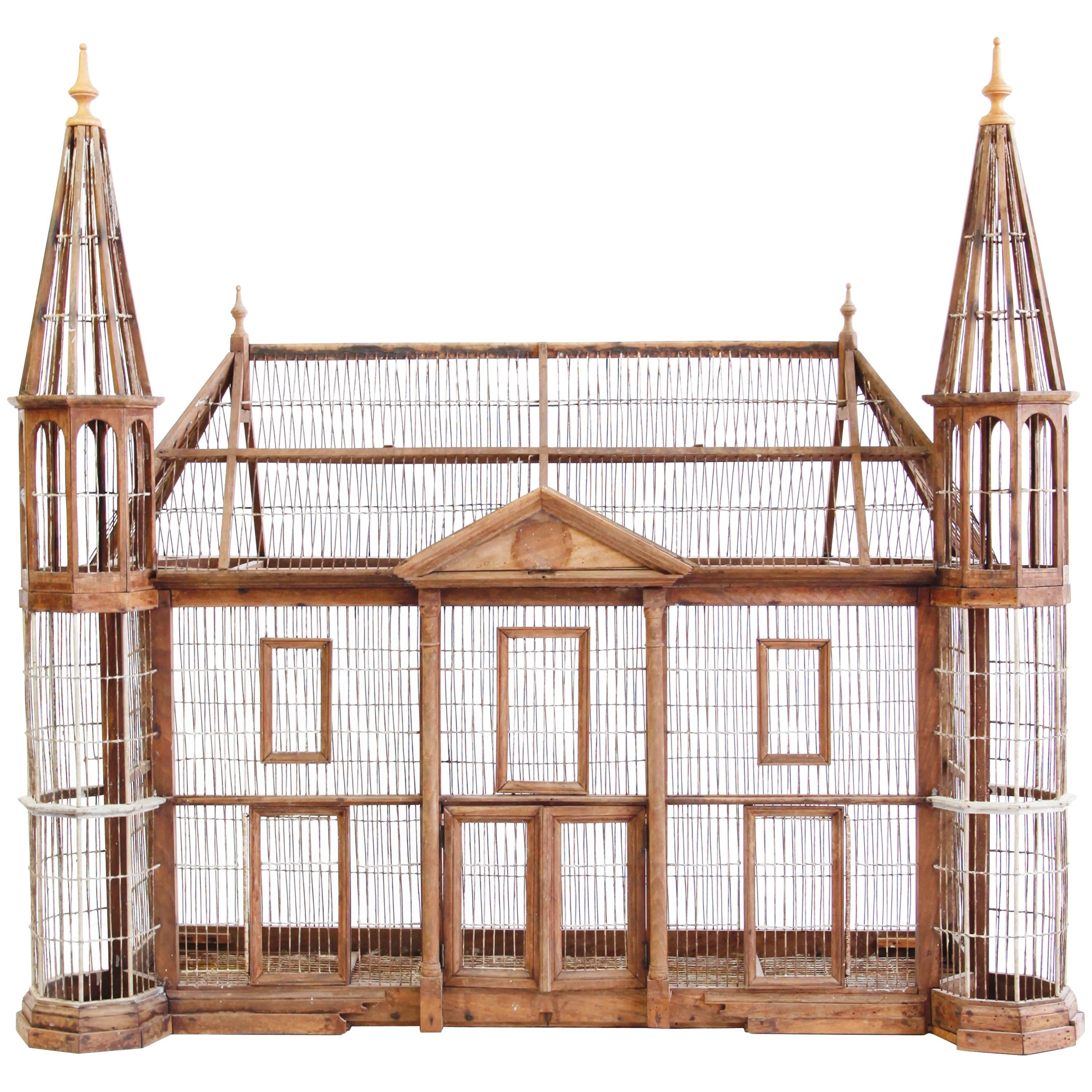 Very Large Continental Bird Cage in the Form of a Manor House