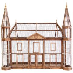 Antique Very Large Continental Bird Cage in the Form of a Manor House